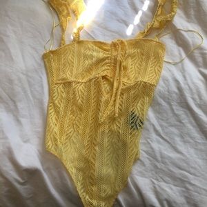 Urban Outfitters Yellow Crochet Bodysuit